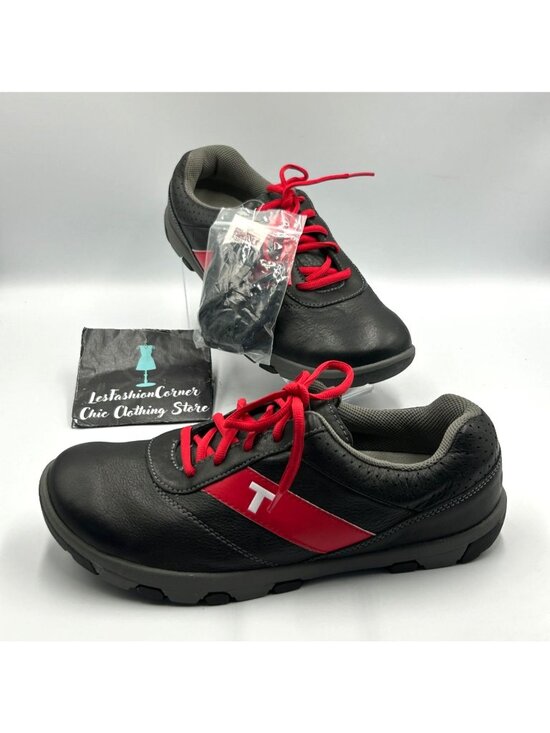 NWT True Linkswear Men\'s Black Leather Proto Lace-Up Golf Shoes Size 8.5 3569 main image 8